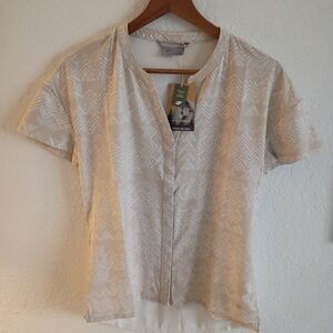 Royal Robbins Women's Cream Patterned Top